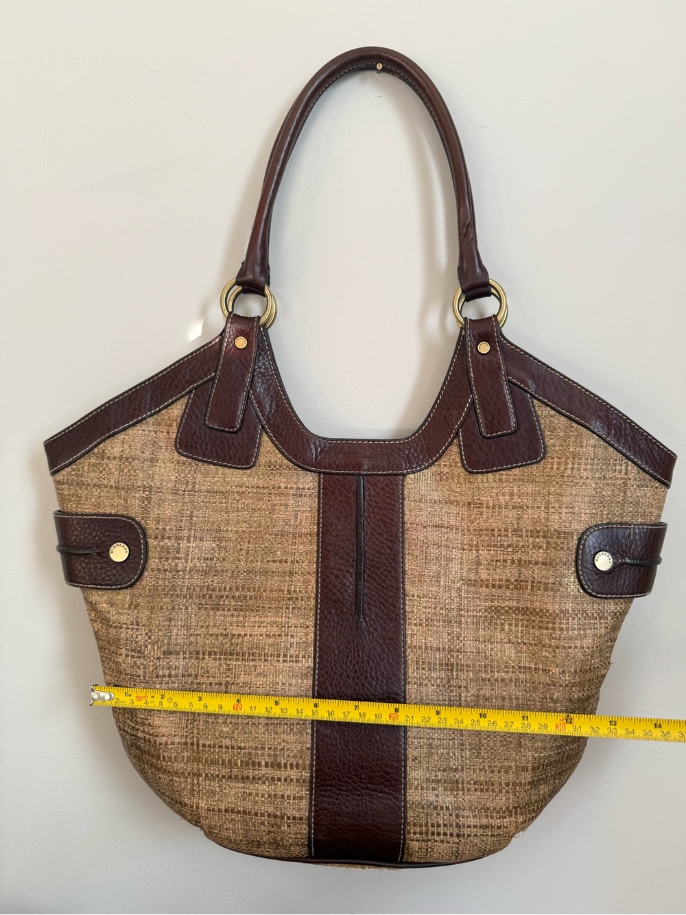Burberry London Raffia Dark Brown Bucket Bag - Picture 16 of 16